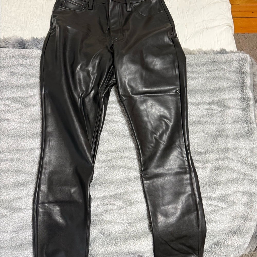 Abercrombie & Fitch Black Faux Leather High-Rise Skinny Pants